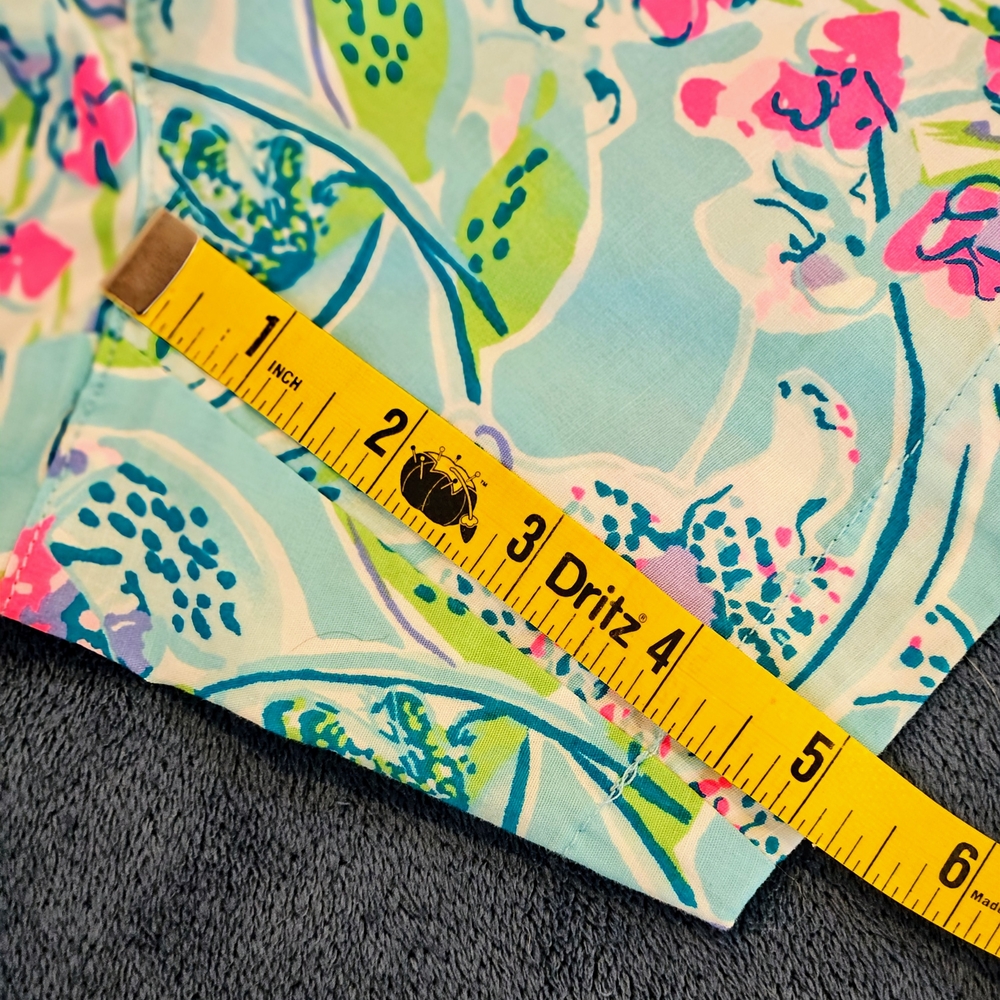 Sz 4 Lilly Pulitzer Ocean View Shorts. You've Been Spotted Porto Blue 5" Inseam - Picture 4 of 5